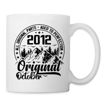 2012 Oktober Original: Geschenk zum 12-jährigen Jubiläum - Tasse - Weiß - Rechts