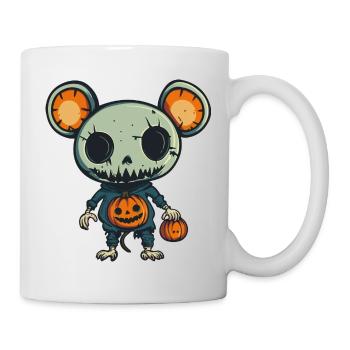 Maus Halloween Comic Lustig - Tasse - Weiß - Rechts