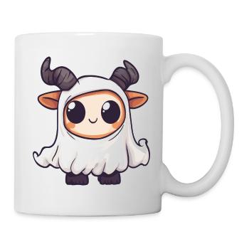 Bergziege Halloween Lustig Geist - Tasse - Weiß - Rechts