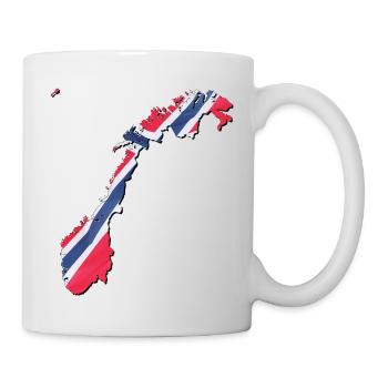 Norway flag in Norway map - Mug - white - Right