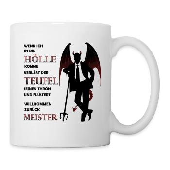 Teufel Satan Luzifer Hölle Halloween - Tasse - Weiß - Rechts