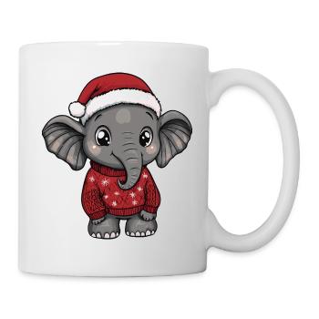 Bande dessinée de Noël éléphant - Mug blanc - blanc - Droite