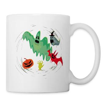 Gespenster Halloween - Tasse - Weiß - Rechts