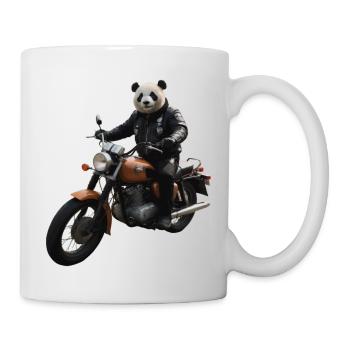 Biker Panda - Tasse - Weiß - Rechts