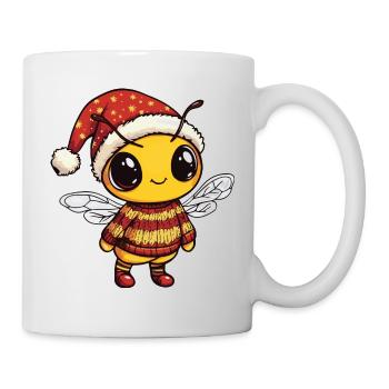 Biene Weihnachten Comic - Tasse - Weiß - Rechts