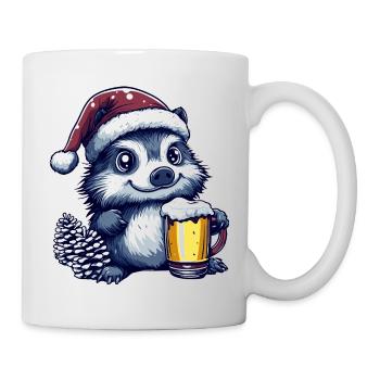 Hérisson Bière Noël - Mug blanc - blanc - Droite