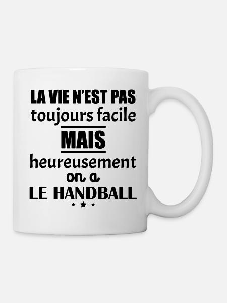 La vie nest pas toujours facile handball, noël - Mug blanc - blanc