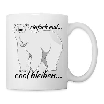 Eisbär "einfach mal cool bleiben..." - Tasse - Weiß - Rechts