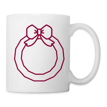 Weihnachtskranz Band Symbol - Tasse - Weiß - Rechts