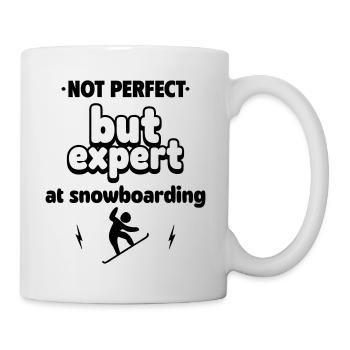 Aber Experte im Snowboarden - Tasse - Weiß - Rechts