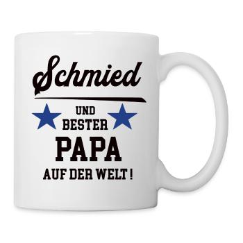 Schmied Bester Papa Vatertag Geburtstag Vater - Tasse - Weiß - Rechts