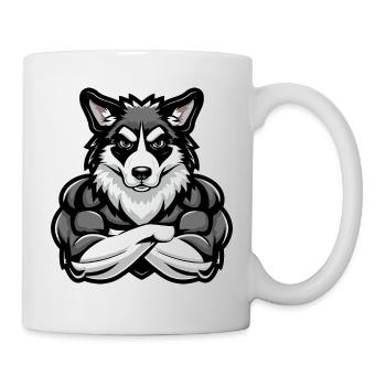 Border Collie Dog Muscles Fitness - Mug - white - Right