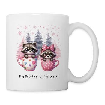 Großer Bruder, kleine Schwester Waschbären - Tasse - Weiß - Rechts