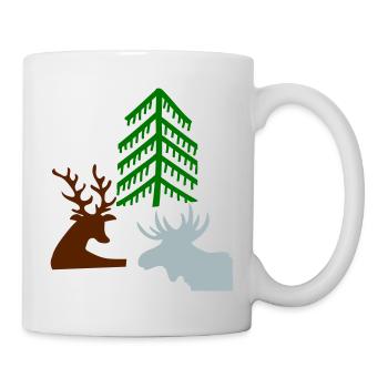 Hirsche im Wald - Tasse - Weiß - Rechts