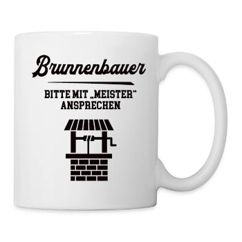 Brunnenbauer Meister Prüfung Bestanden Brunnenbau - Tasse - Weiß - Rechts