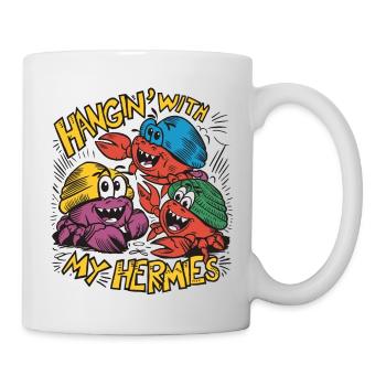 Mit meinen Krabben unterwegs - Tasse - Weiß - Rechts