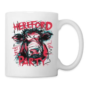 Hereford Kuh Party - Tasse - Weiß - Rechts