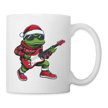 Frosch Weihnachten Rocker Gitarre - Tasse - Weiß - Rechts