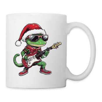 Lézard Noël Rocker Guitare Gecko - Mug blanc - blanc - Droite