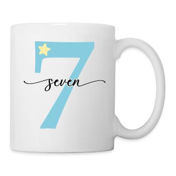 7e anniversaire, sept ans - Mug blanc - blanc - Droite