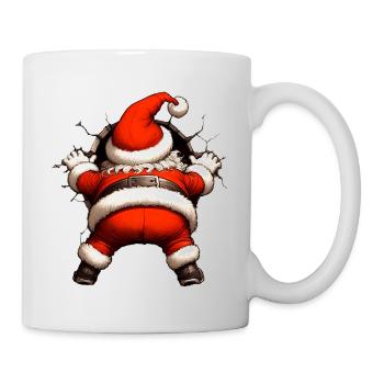 Santa in hole from behind 2 - Mug - white - Right