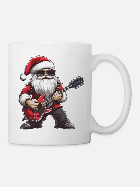 Santa Claus Guitar - Mug - white