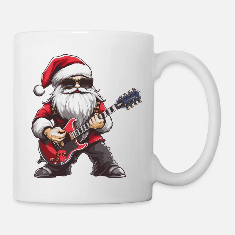 Weihnachtsmann Gitarre - Tasse - Weiß