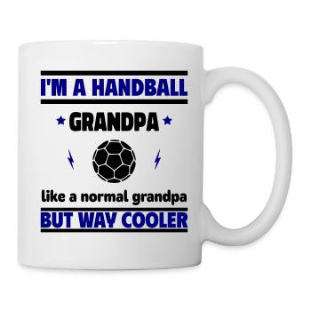 Ich bin ein Handball-Op, aber cooler - Tasse - Weiß - Rechts