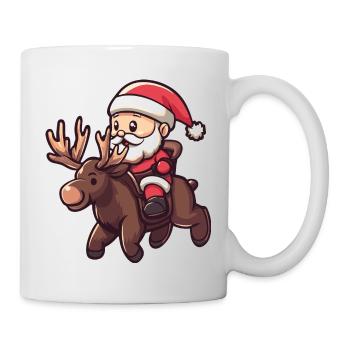 Elch Weihnachtsmann - Tasse - Weiß - Rechts