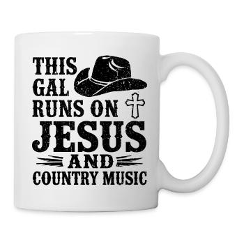 Für Glauben und Country-Fans - Tasse - Weiß - Rechts
