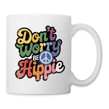 Hippie - Liebe und Frieden - Frieden und Liebe - Tasse - Weiß - Rechts
