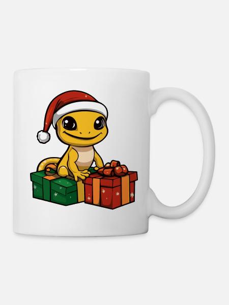 Echse Gecko Weihnachten Geschenke - Tasse - Weiß