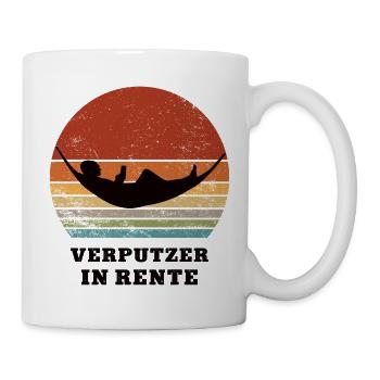 Rente Verputzer Rentner Pension Ruhestand - Tasse - Weiß - Rechts