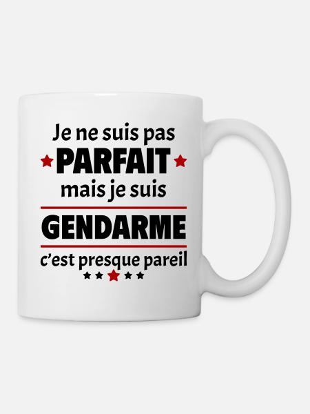 Pas parfait mais gendarme, fête des pères, noël - Mug blanc - blanc