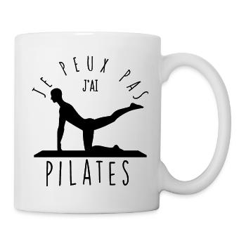 Je peux pas, j'ai pilates. - Mug blanc - blanc - Droite