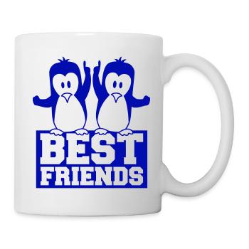 Meilleurs amis Pingouins Texte Couple Deux amis Équipe - Mug blanc - blanc - Droite