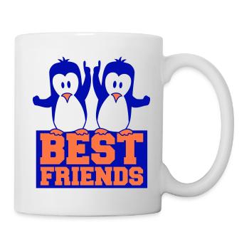 Meilleurs amis Pingouins Texte Couple Deux amis Équipe - Mug blanc - blanc - Droite