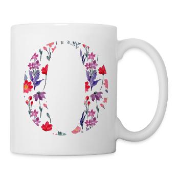Personalized floral letter o - gift idea - Mug - white - Right