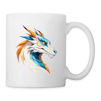 Drachen-Vektor-Kunst mit lebendigen Farben Illustration - Tasse - Weiß - Rechts