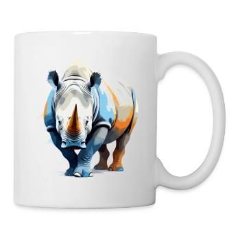 Rhinoceros Vector Art with Vibrant Illustration - Mug - white - Right