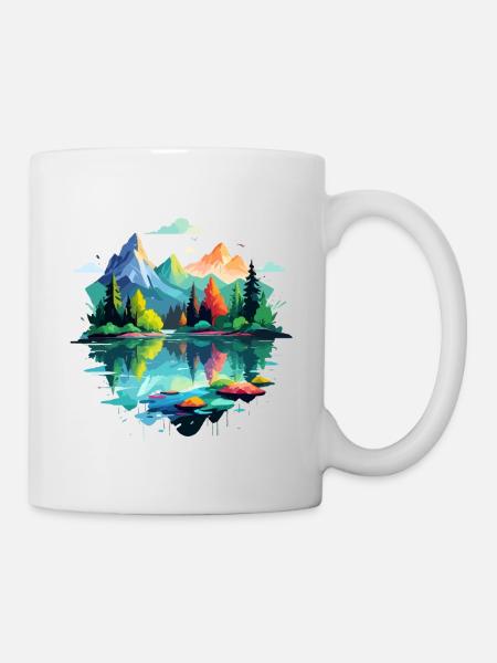 Ruhige Landschaft Ruhig Beschauliche Natur Im Freien - Tasse - Weiß