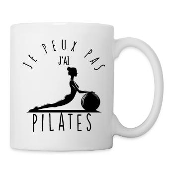 Je peux pas, j'ai pilates. - Mug blanc - blanc - Droite