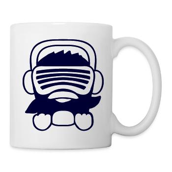 Pinguin Party Musik DJ Sonnenbrille Kopfhörer Cool - Tasse - Weiß - Rechts
