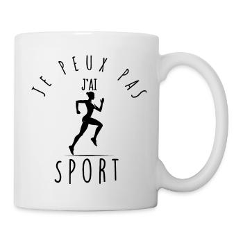 Ich kann nicht, ich habe Sport. - Tasse - Weiß - Rechts