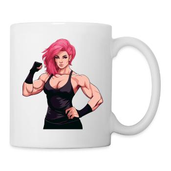 Woman Fitness Muscles Gym Girl - Mug - white - Right