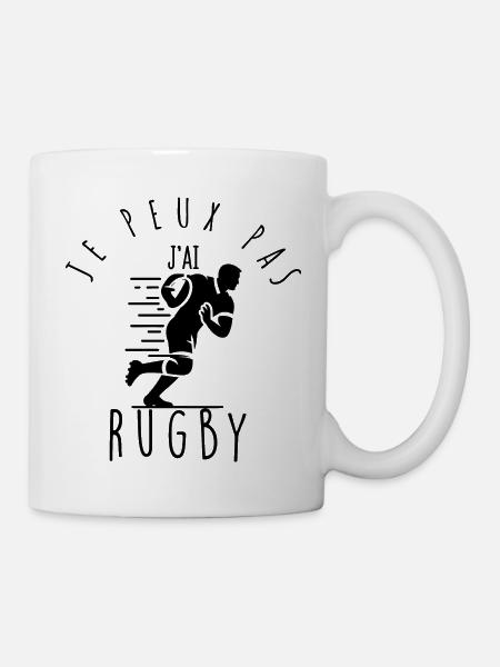 Je peux pas, j'ai rugby. - Mug blanc - blanc
