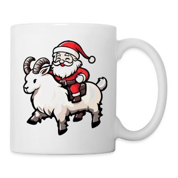 Chèvre de montagne Père Noël dessin animé - Mug blanc - blanc - Droite