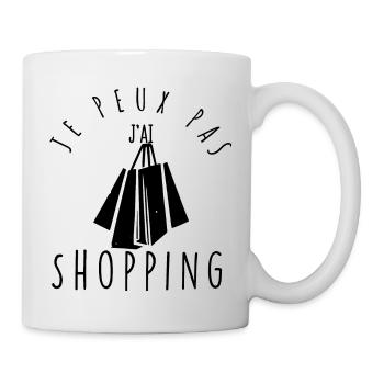 Ich kann nicht, ich muss einkaufen. - Tasse - Weiß - Rechts