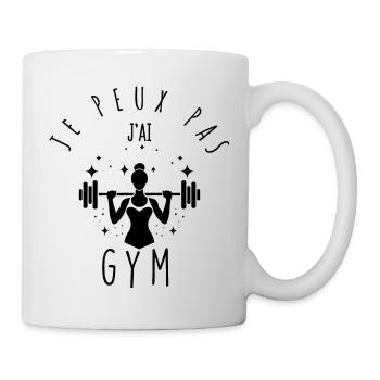 Ich kann nicht, ich habe ein Fitnessstudio. - Tasse - Weiß - Rechts