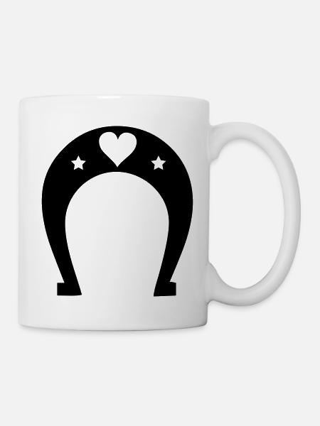 coeur en fer à cheval - Mug blanc - blanc